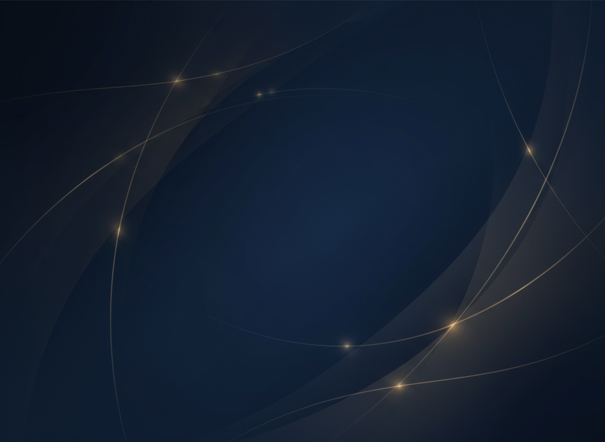 Fundo abstrato corporativo em tons de azul-marinho com reflexos dourados, sugerindo transformação digital.